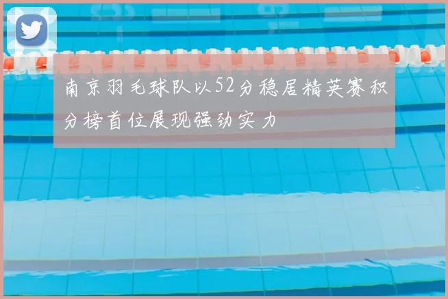 南京羽毛球队以52分稳居精英赛积分榜首位展现强劲实力