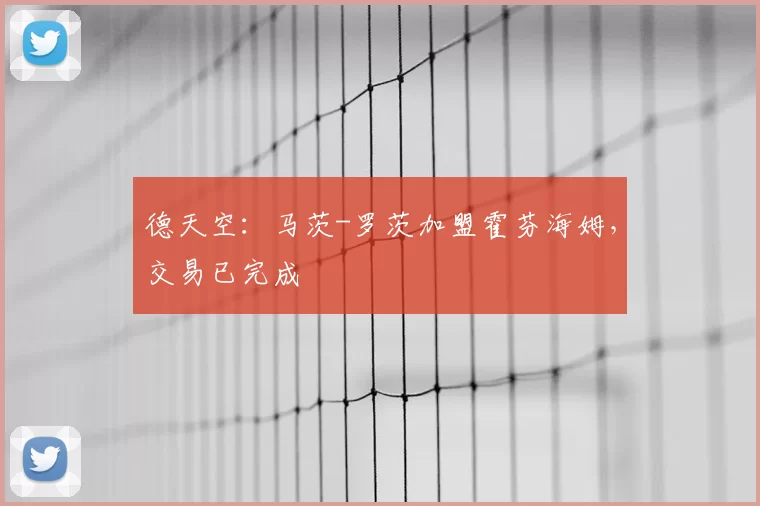 德天空:马茨-罗茨加盟霍芬海姆,交易已完成